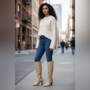 Womens Artemis Leather Knee High Boots Sz 9 60's-70's Go Go Era Hippie